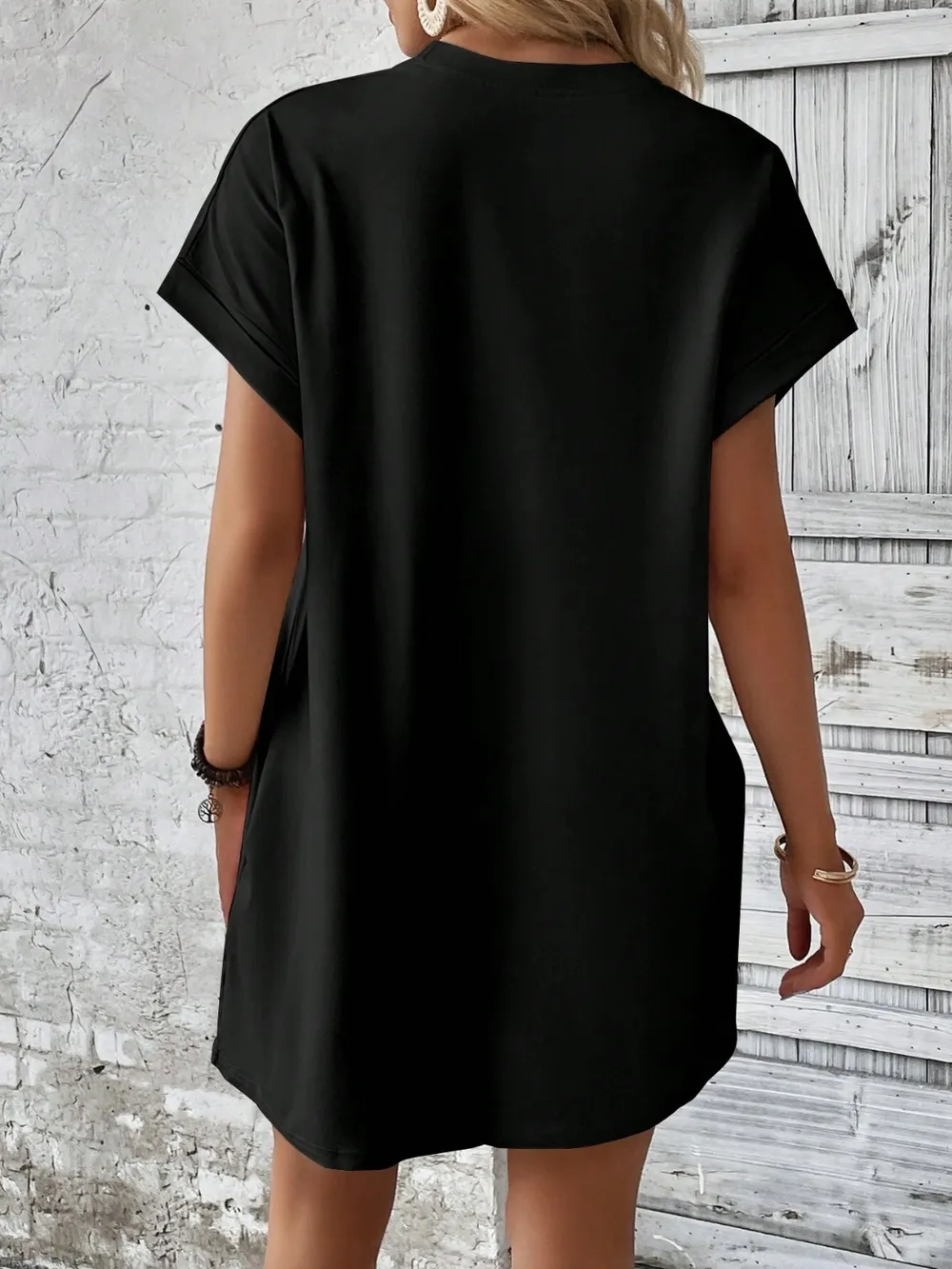 Round Neck Short Sleeve Mini Dress, image 22
