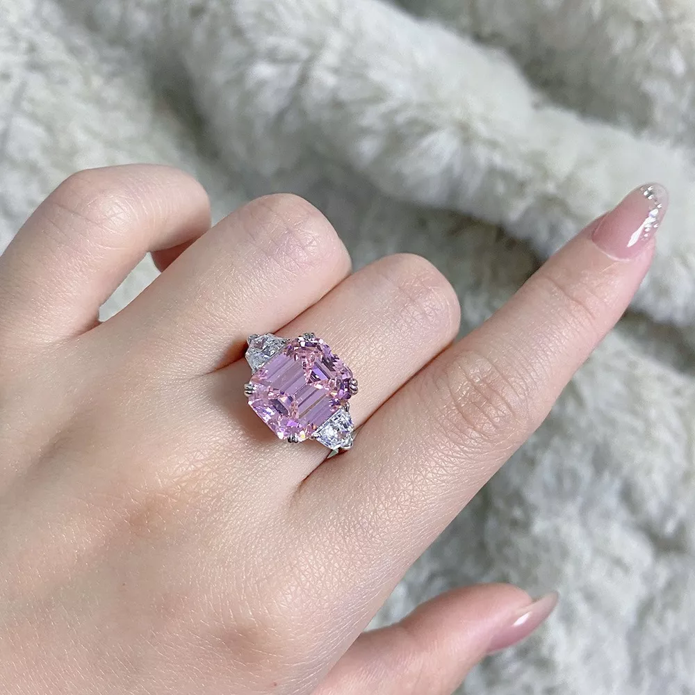 925 Sterling Silver Zircon Geometric Ring