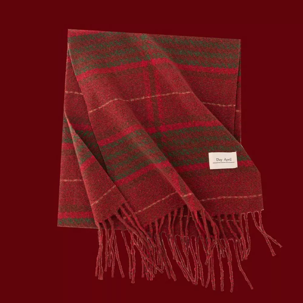 Plaid Fringe Scarf, image 3