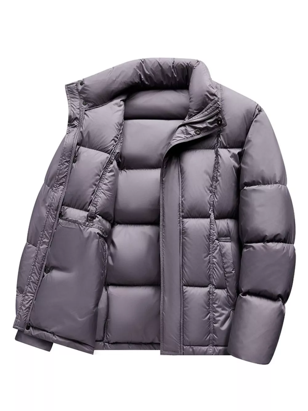 Men's Plus Size Snap Down Padded Puffer Jacket, image 5