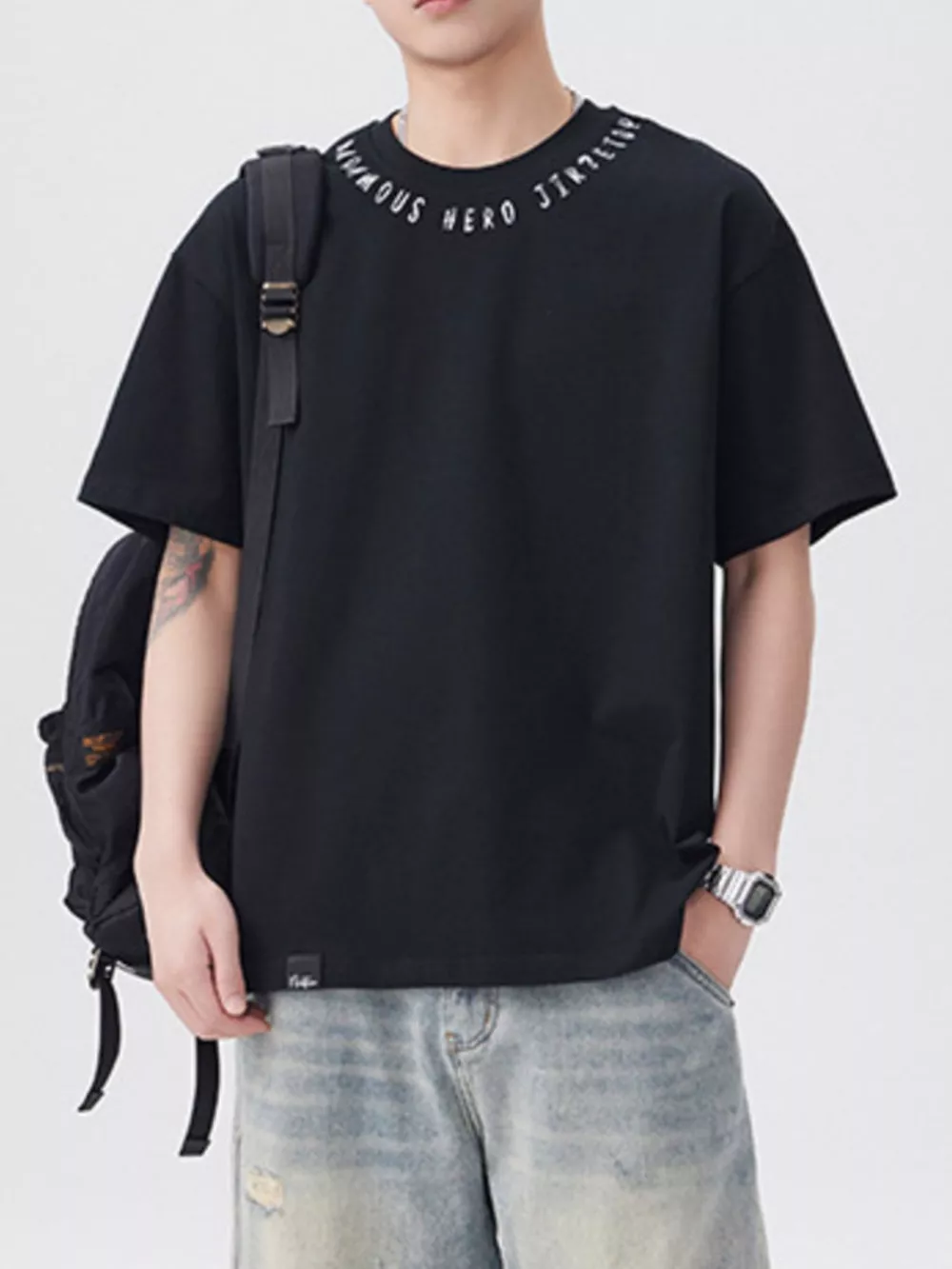 Men's Plus Size Round Neck Short Sleeve T-Shirt