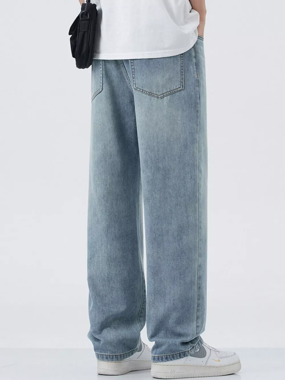 Men's Wide Leg Relaxed Fit Jeans, image 6