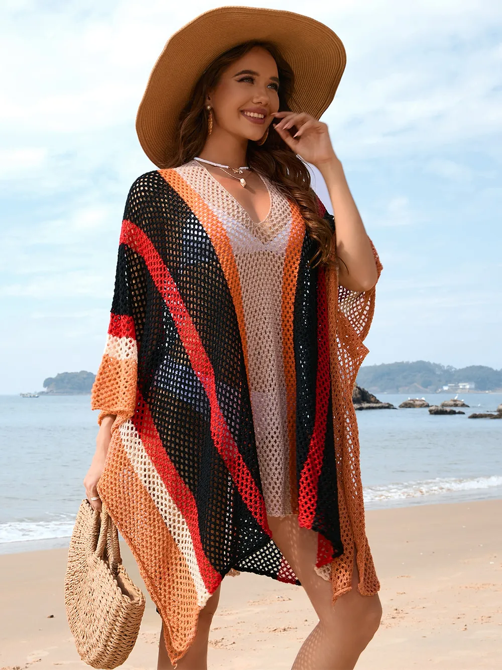 Openwork Color Block Plunge Cover-Up, image 10