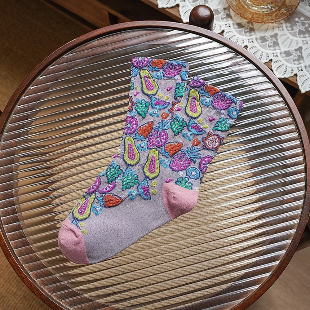 Fruit Pattern Crew Socks, image 4