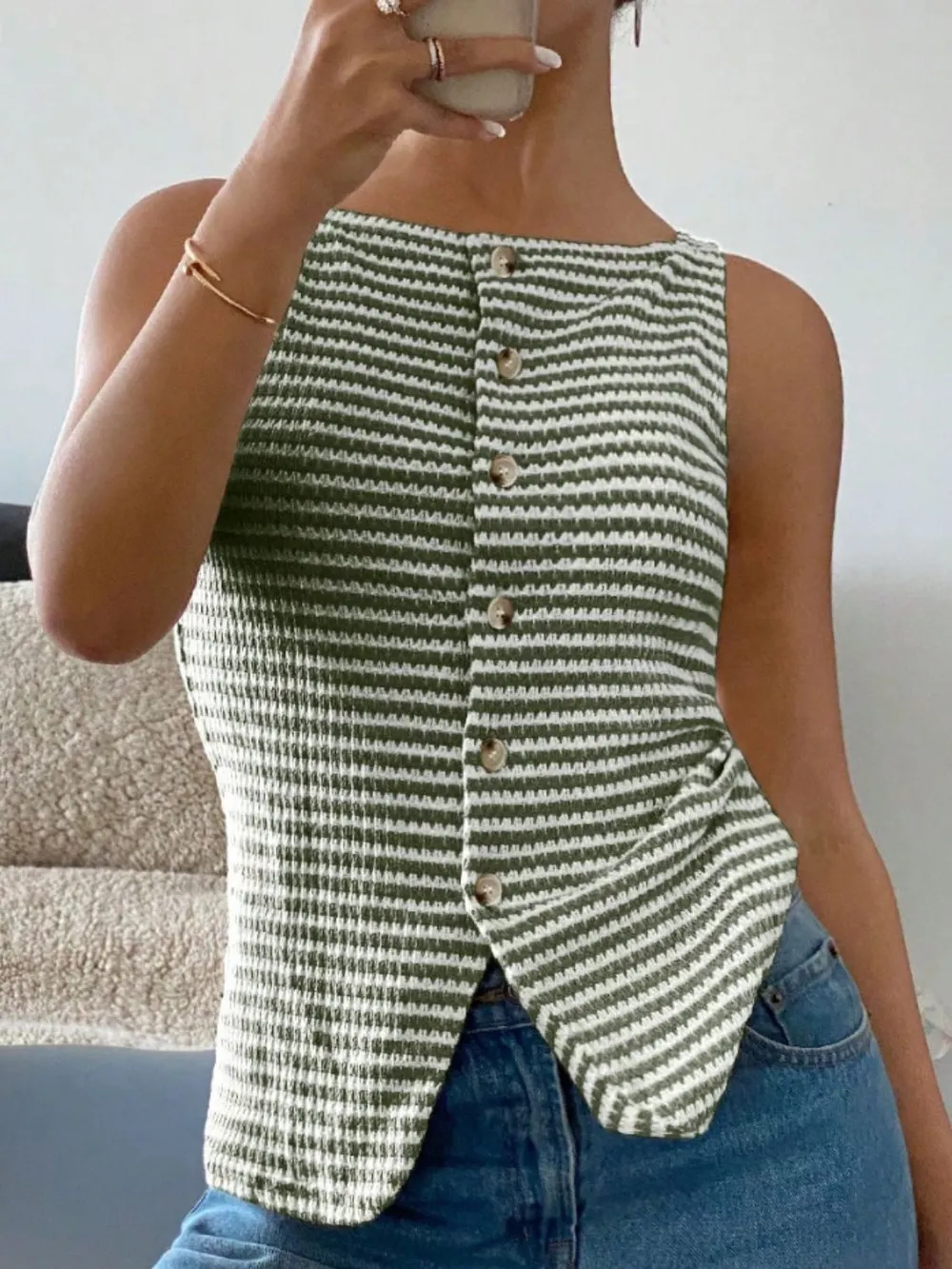 Button Down Striped Tank, image 14