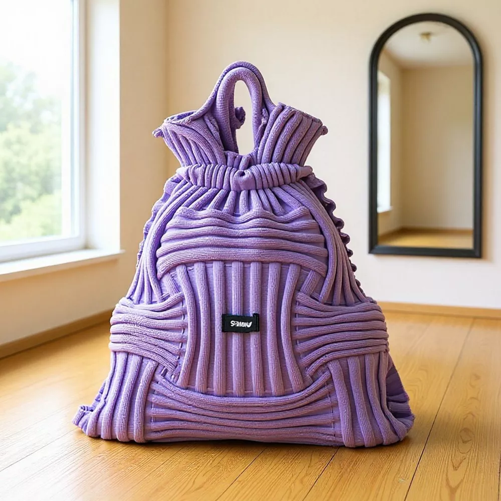 Textured Knit Backpack Bag, image 3