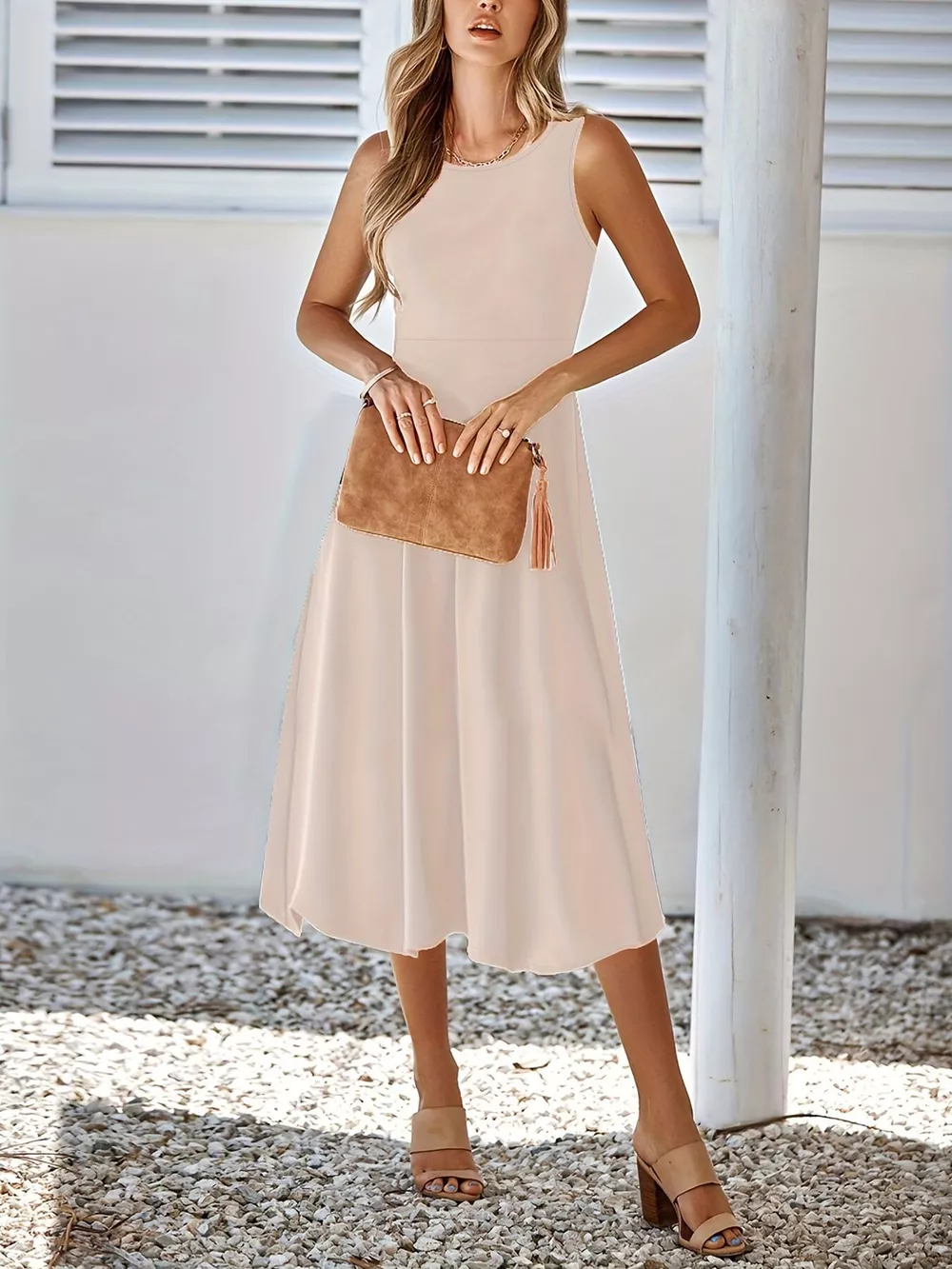 Sleeveless A-Line Midi Dress, image 18