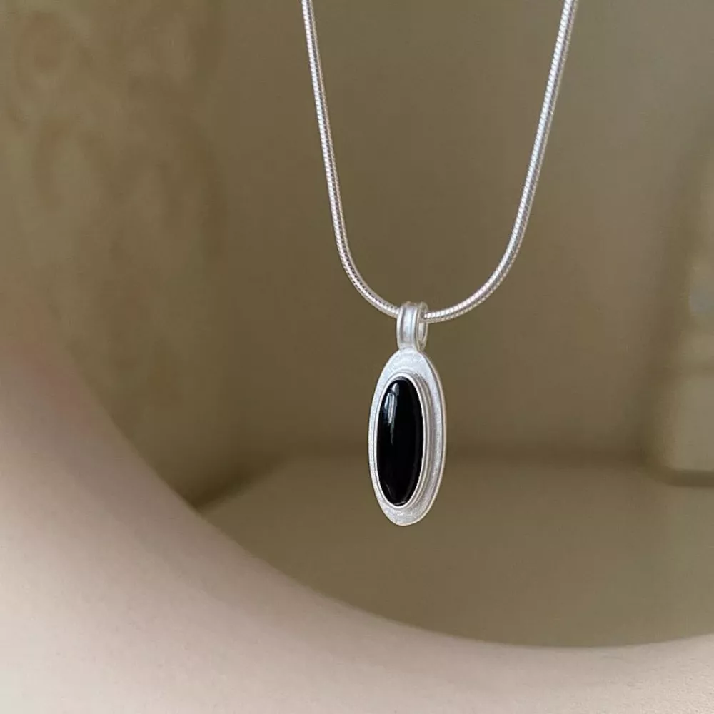 925 Sterling Silver Geometric Pendant Necklace, image 5