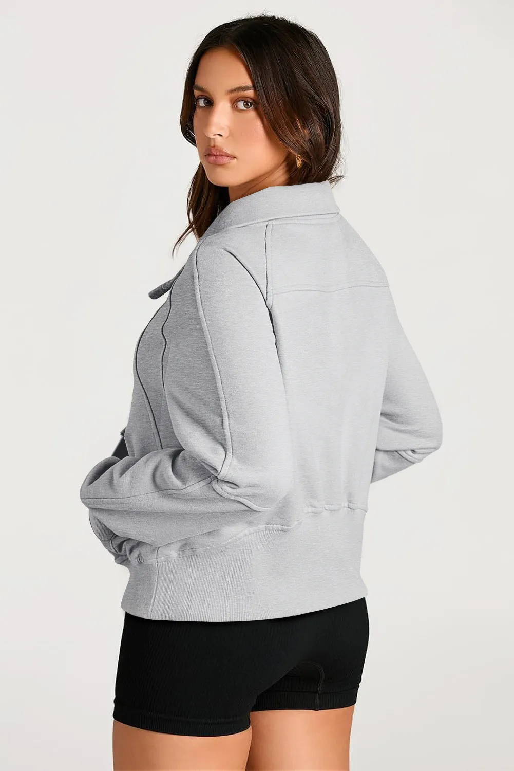 Half Zip Long Sleeve Sweatshirt, image 23