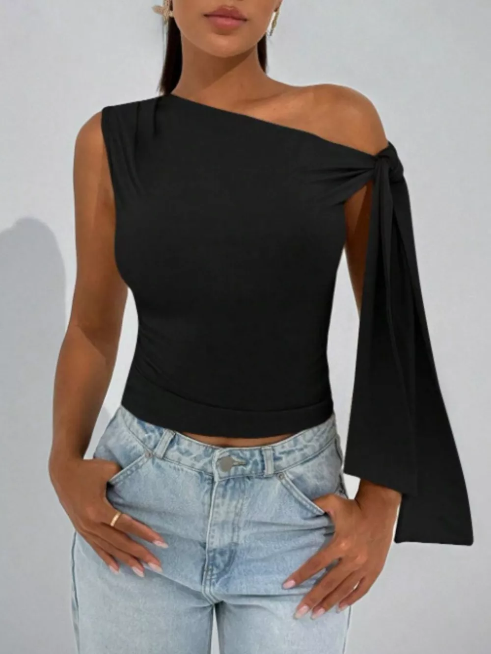 One-Shoulder Tie Detail Top, image 9