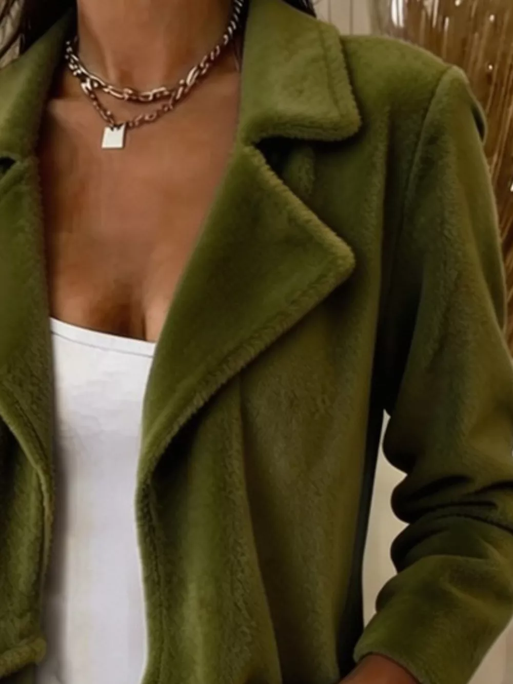 Full Size Fleece Waterfall Collar Outerwear Plus Size, image 4