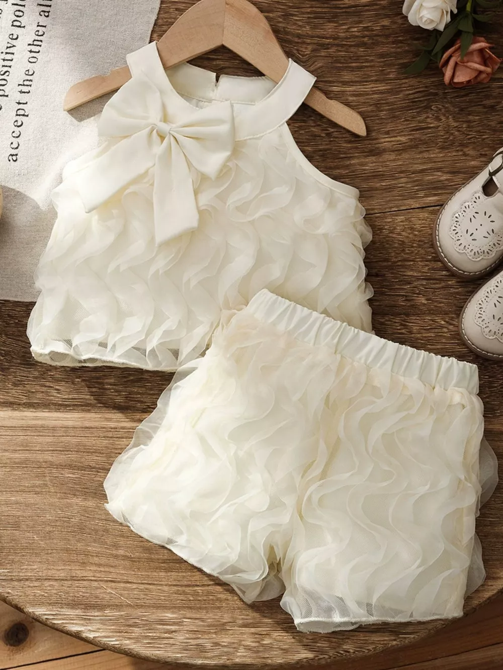 Children's Bow Ruffled Top and Shorts Set, image 2