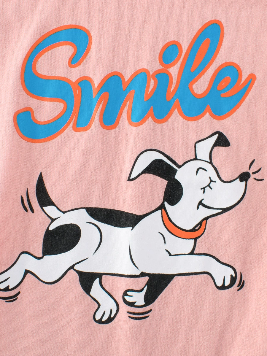 Children's "Smile" Dog Graphic T-Shirt, image 4