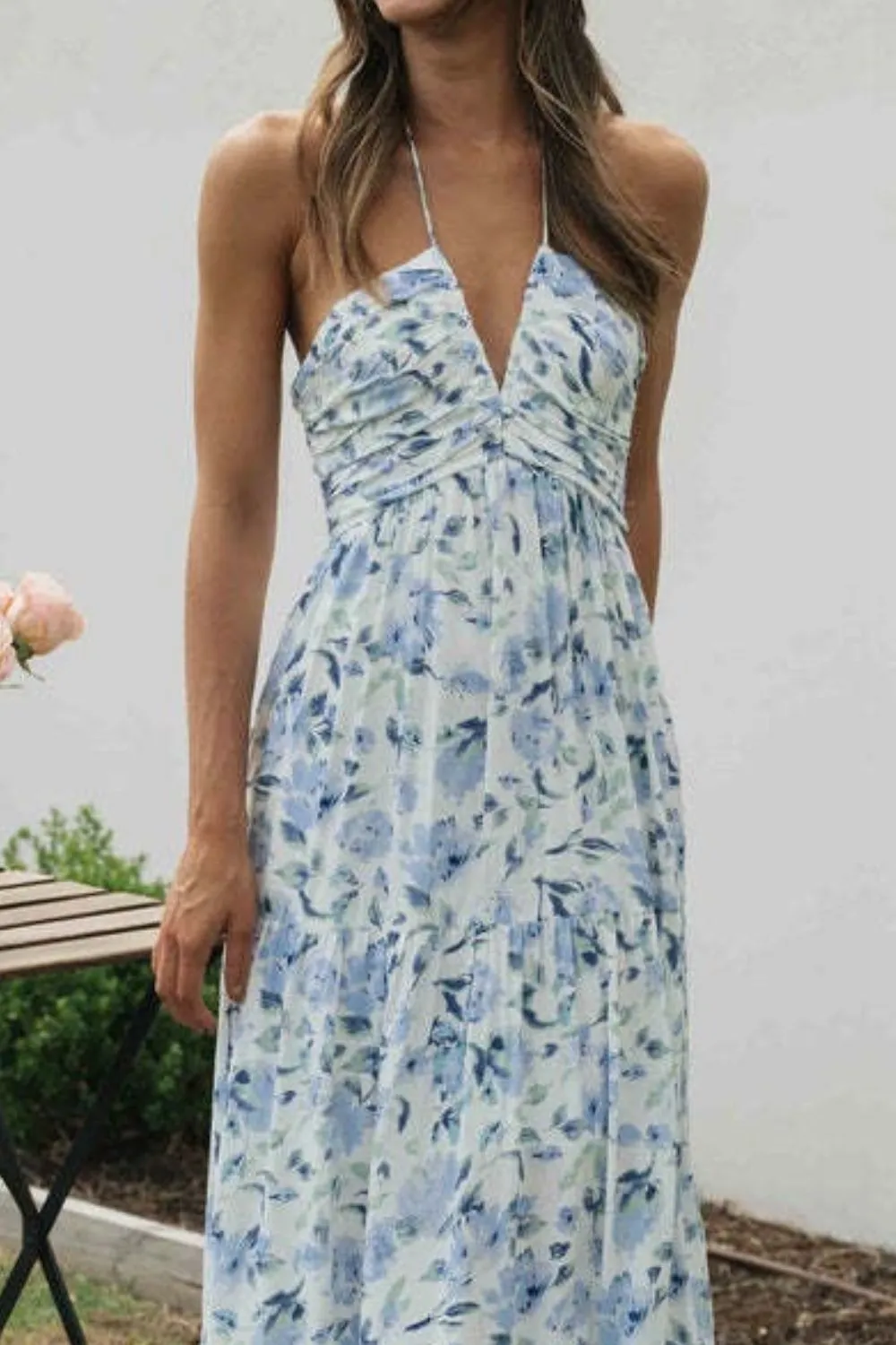Floral Halter Neck Tiered Maxi Dress, image 13