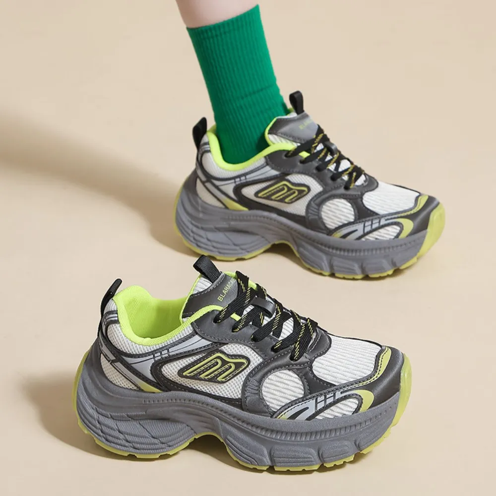 Letter Lace-Up Round Toe Athletic Shoes, image 5