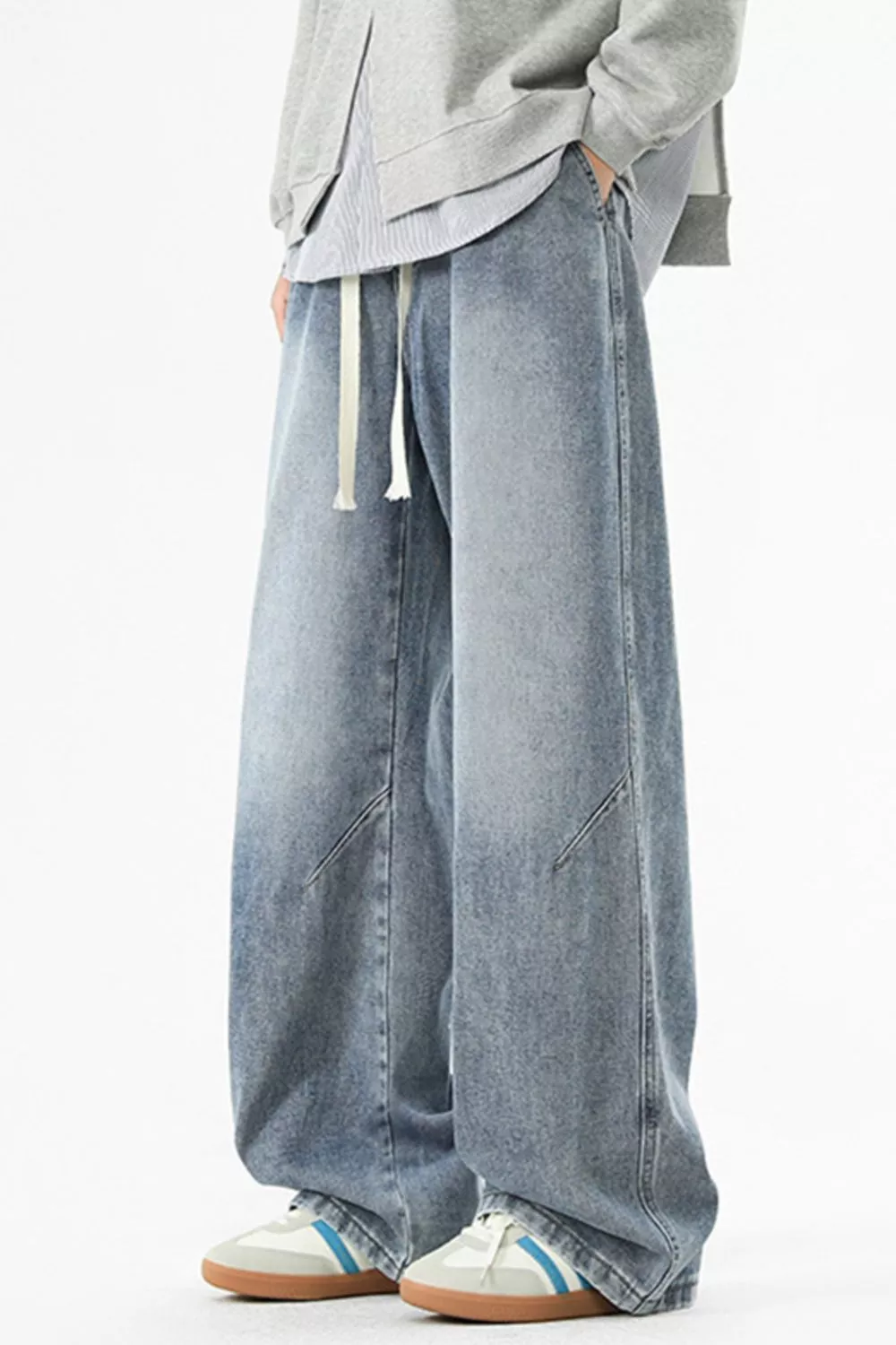 Men's Full Size Wash Wide Leg Jeans Plus Size, image 3