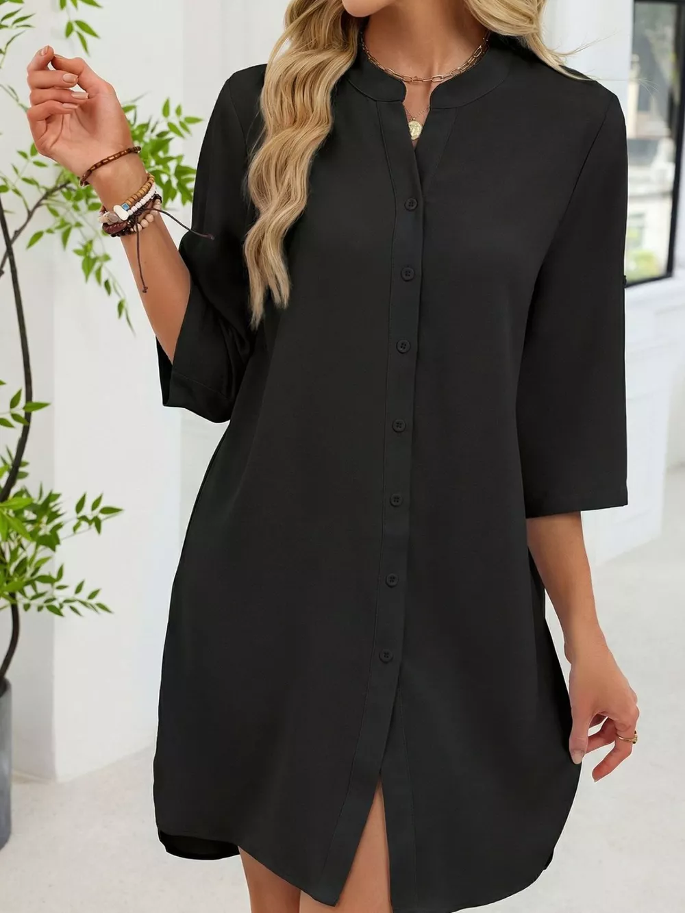 Casual Button-Down Shirt Dress, image 16