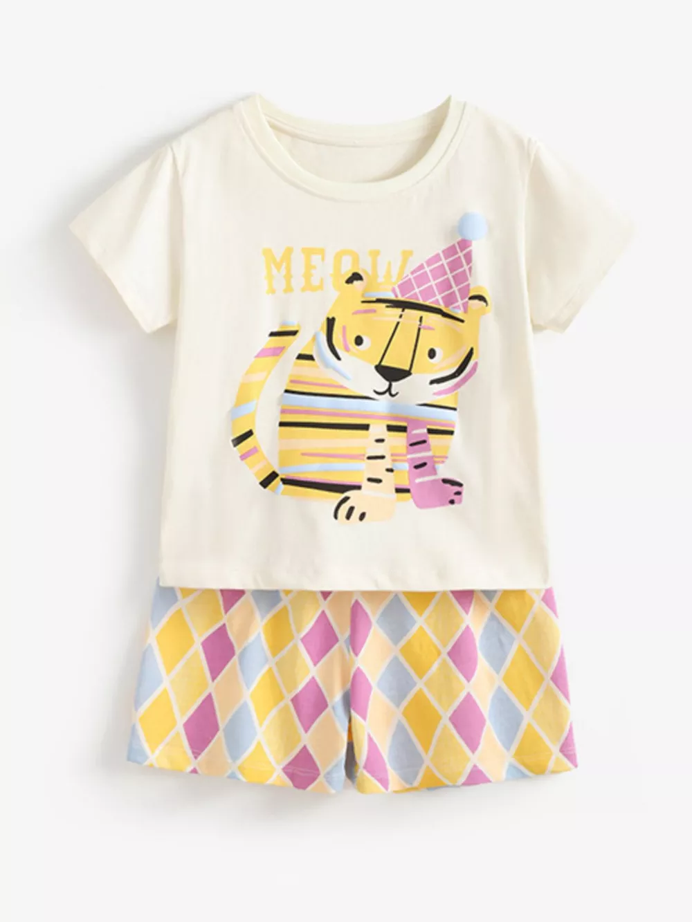 Children's Tiger Round Neck Tee and Shorts Set, image 2