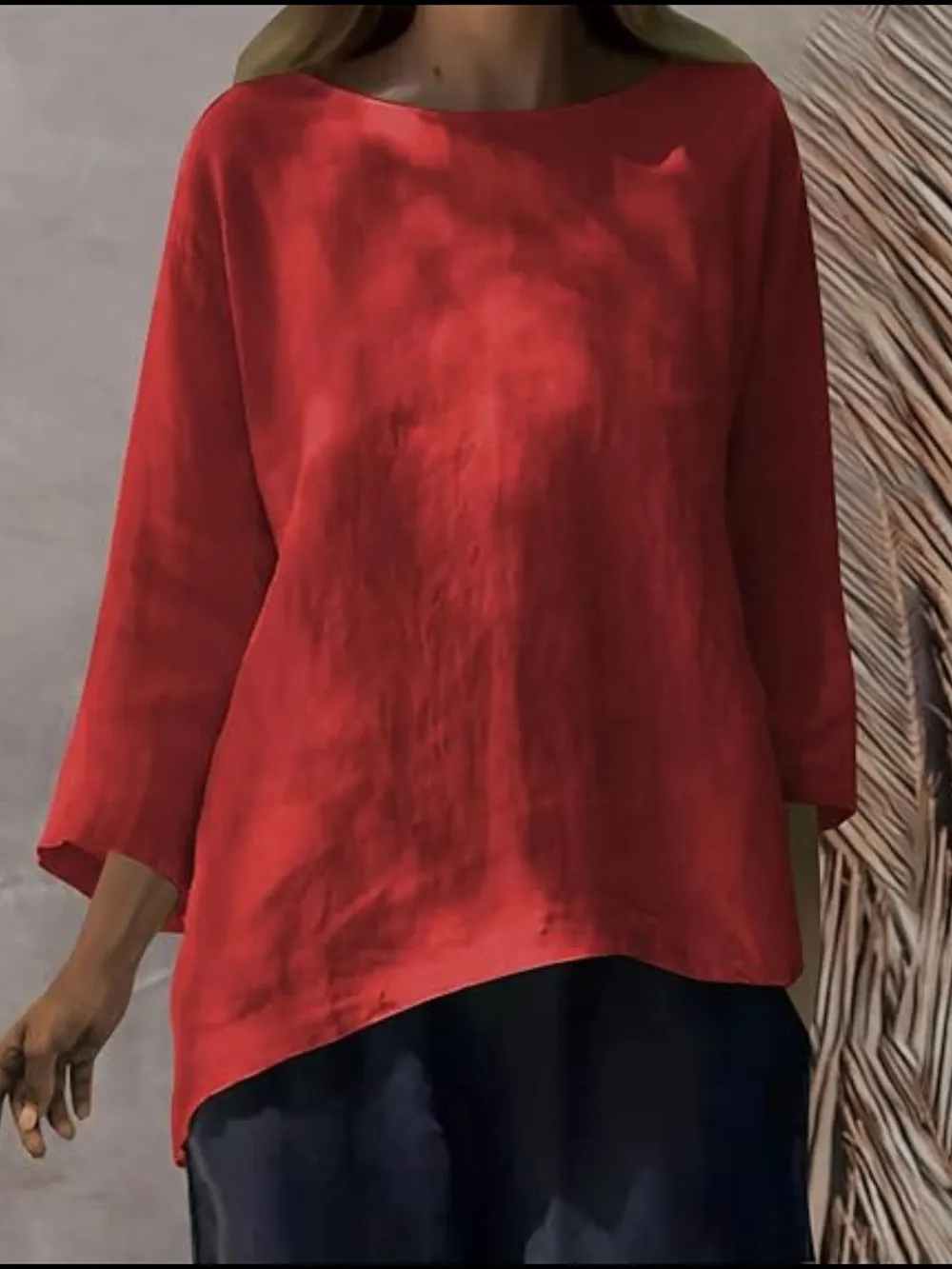 Full Size Round Neck Relaxed Fit Blouse Plus Size, image 17