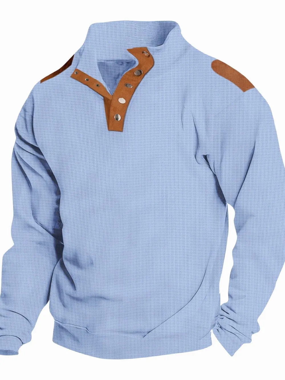Men's Full Size Quarter Snap Long Sleeve Top Plus Size, image 7