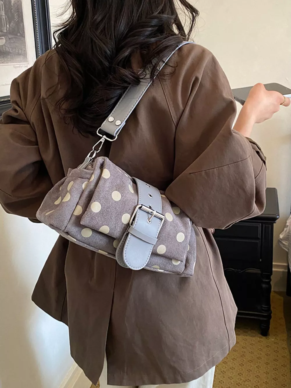 Vintage Polka Dot Shoulder Bag, image 15