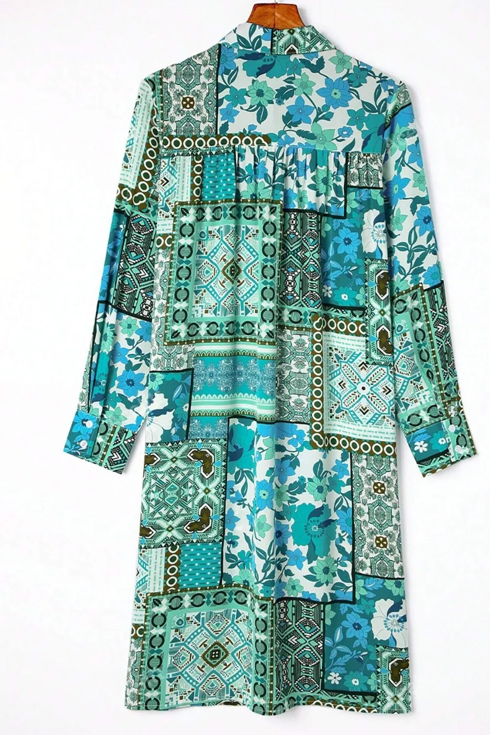 Printed Button Up Long Sleeve Cardigan, image 16