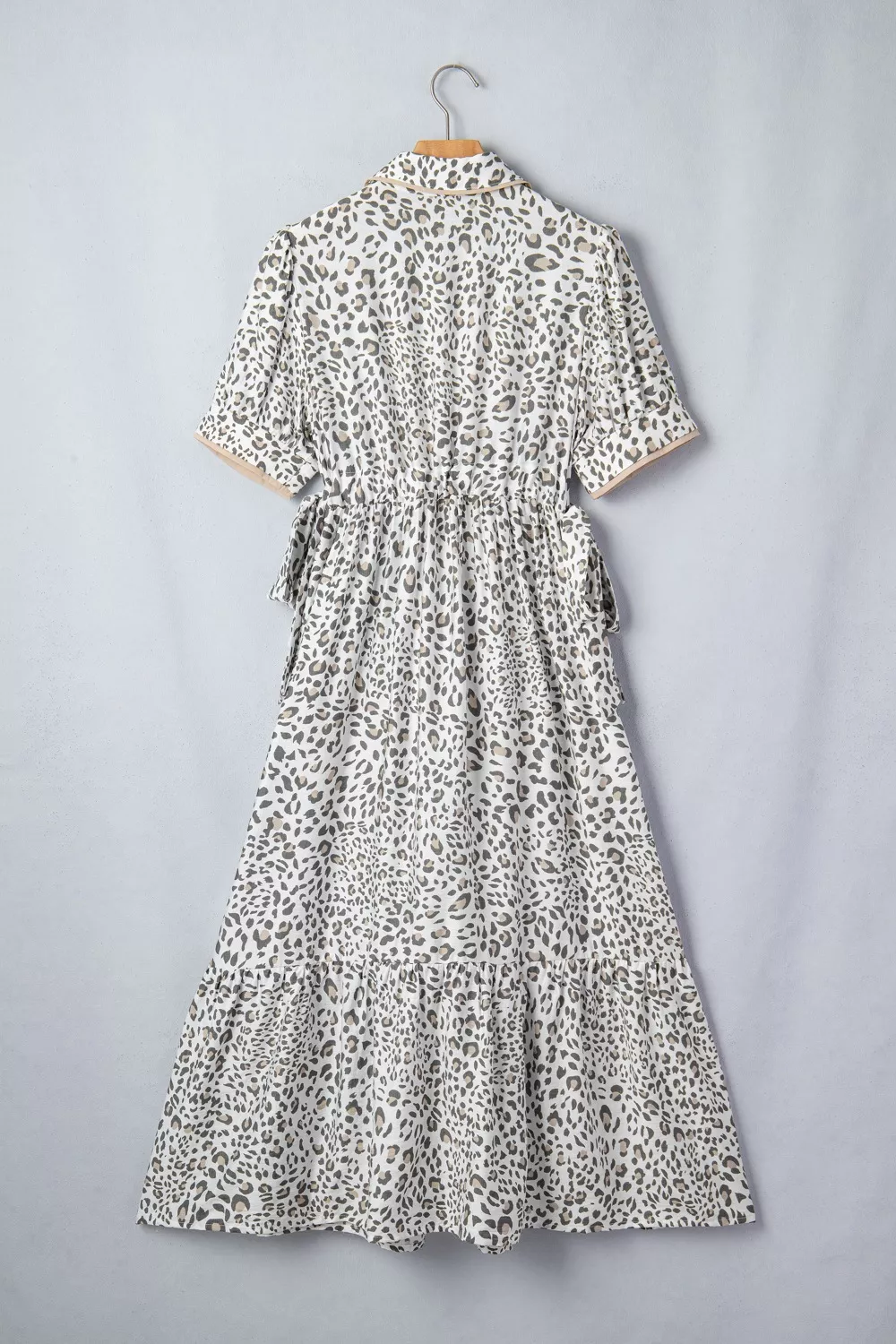 Leopard Print Button-Down Midi Dress, image 8