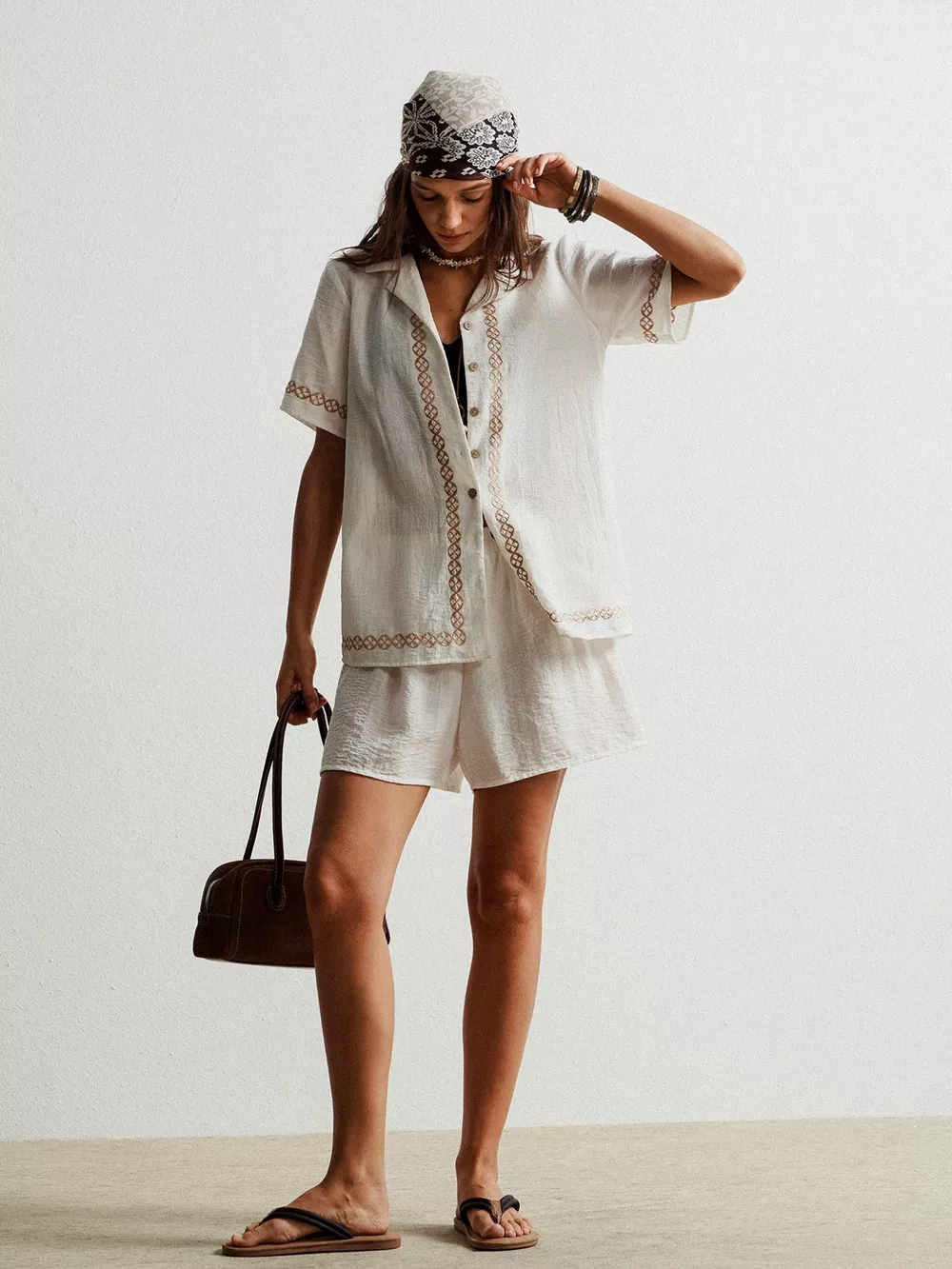 Button Up Short Sleeve Shirt and Shorts Set, image 6