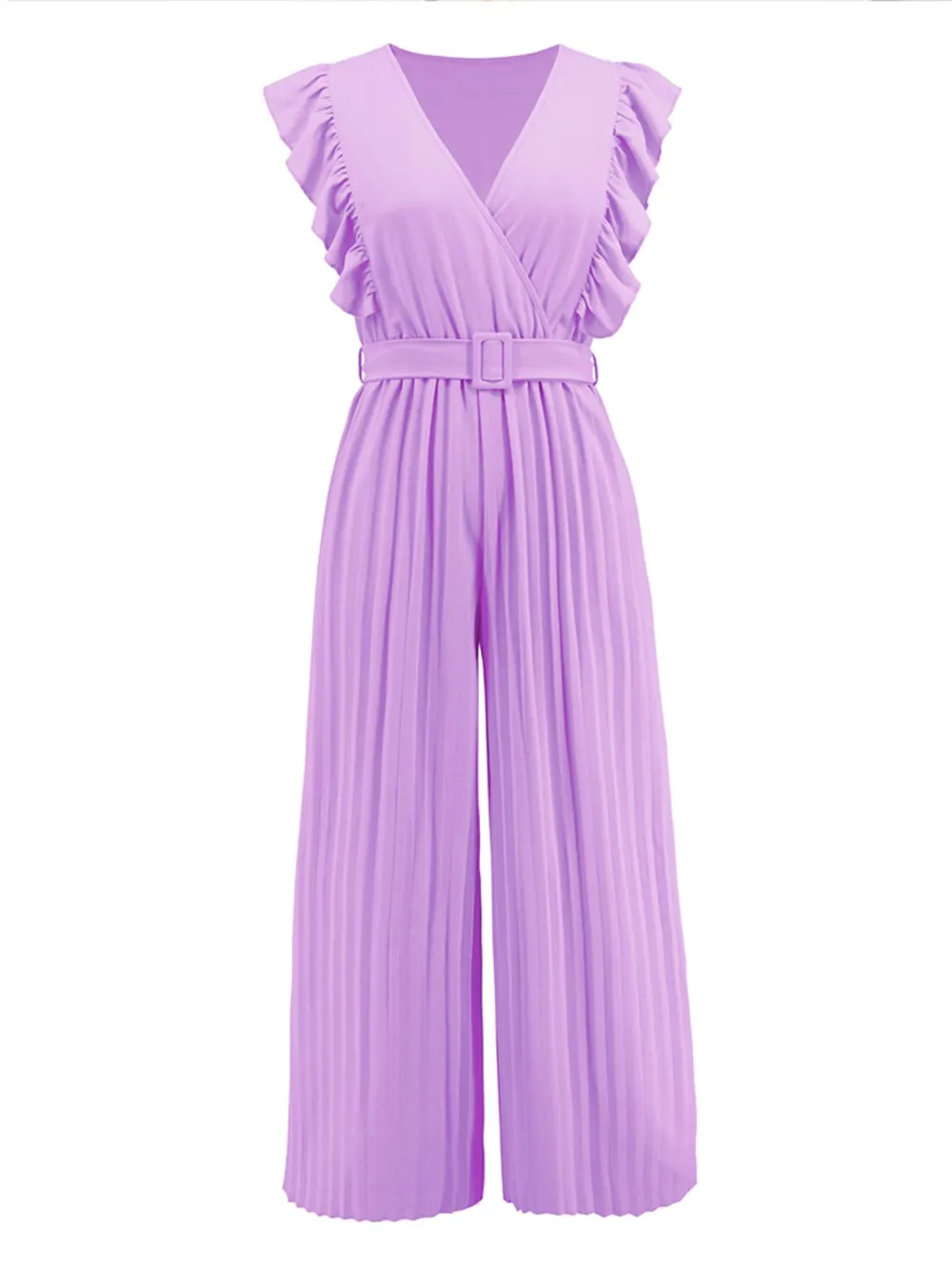 Ruffled Surplice Cap Sleeve Jumpsuit, image 6