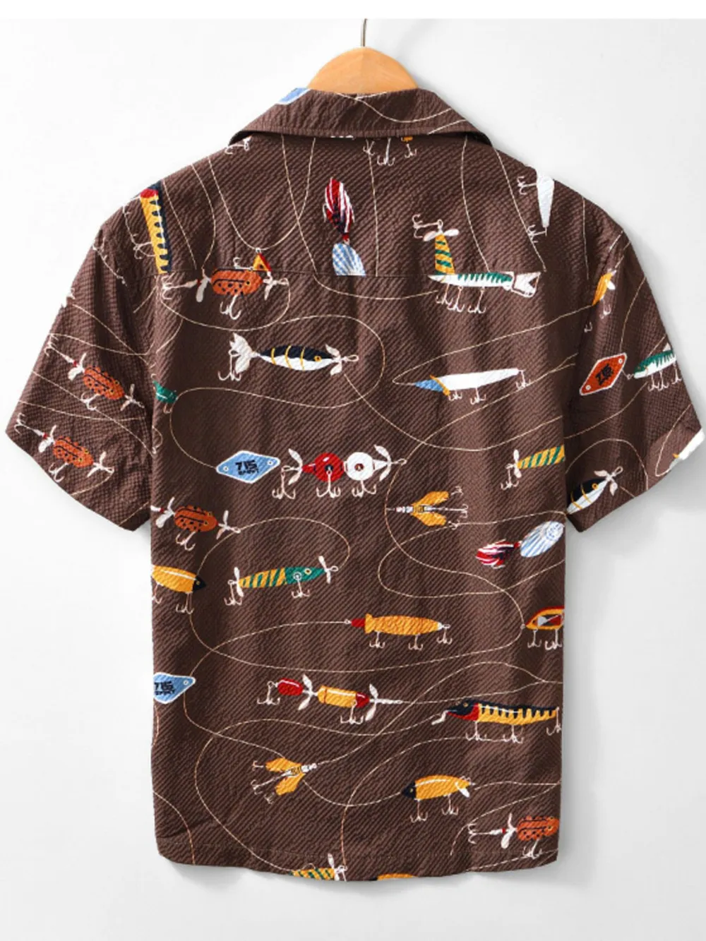 Men's Printed Button Up Short Sleeve Shirt, image 2