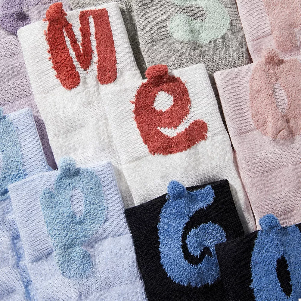Breathable Letter Crew Socks, image 2