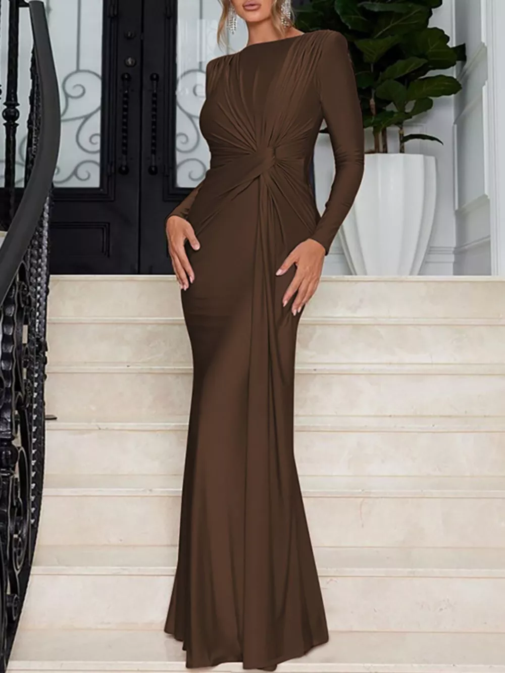Twisted Long Sleeve Maxi Dress, image 25