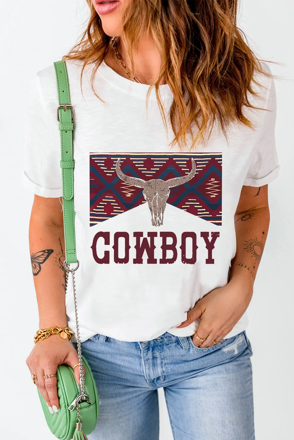 Graphic Round Neck Short Sleeve T-Shirt, image 4