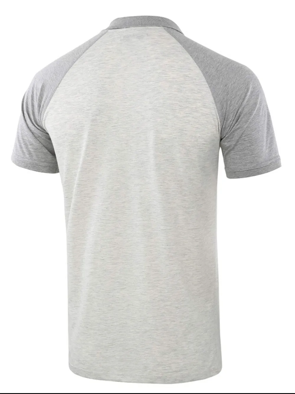 Men's Casual Raglan Sleeve Two-Tone Polo Shirt, image 3