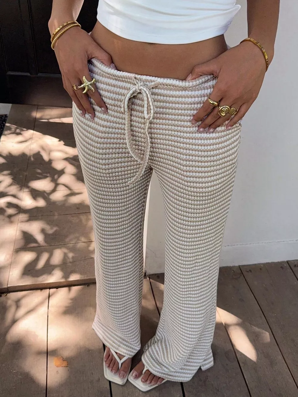 Drawstring Wide Leg Pants, image 9