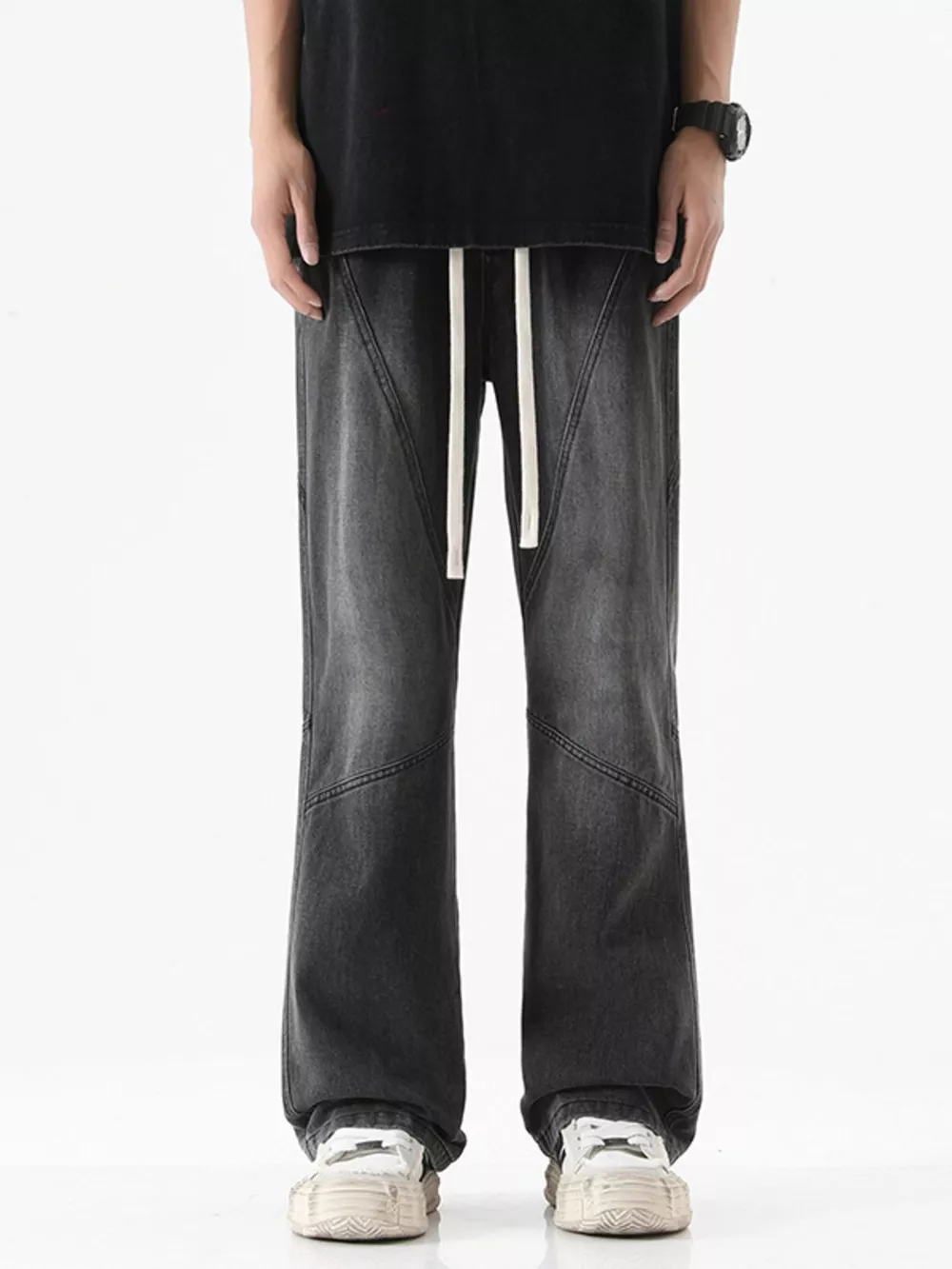 Men's Full Size Drawstring Wide Leg Jeans Plus Size, image 12