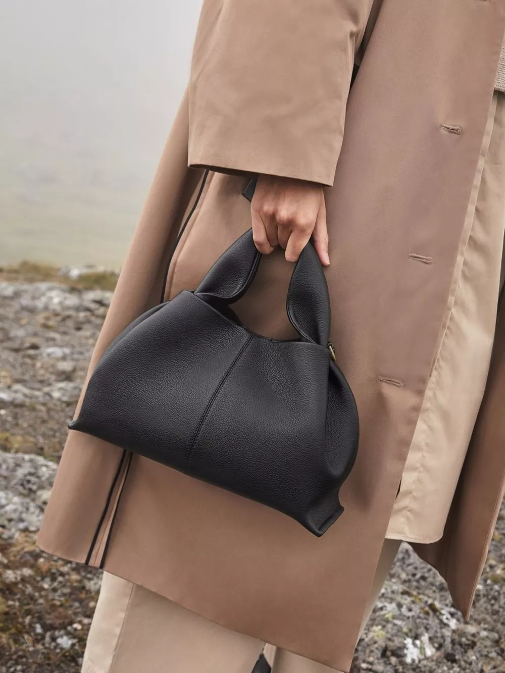 PU Leather Ruched Crossbody Handbag, image 3