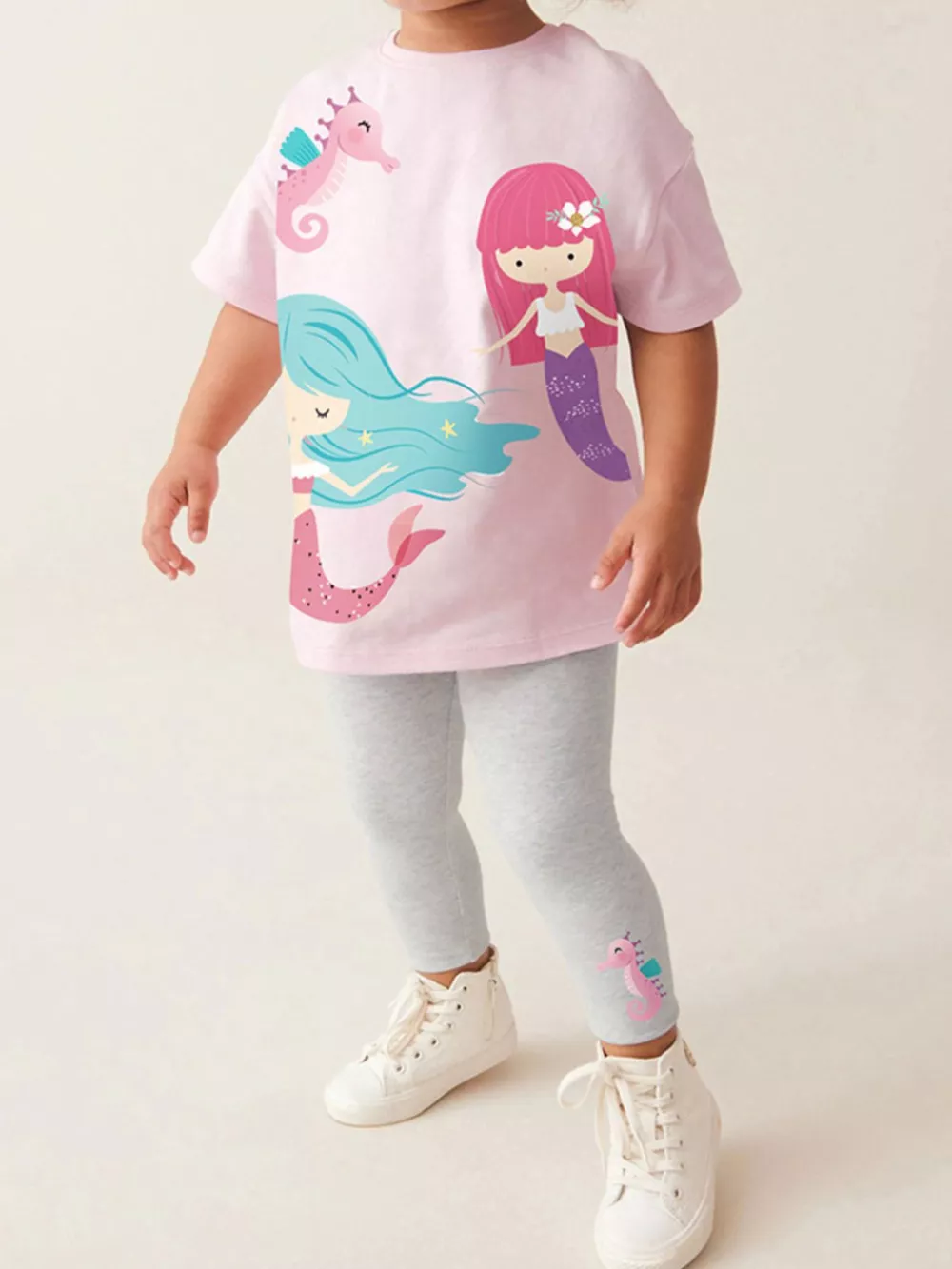 Children's Mermaid Graphic Tee and Leggings Set