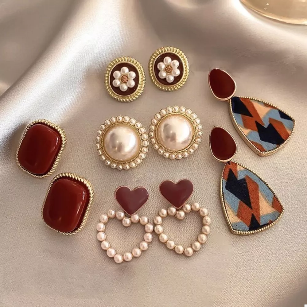 Colorful Abstract Pattern Drop Earrings, image 3