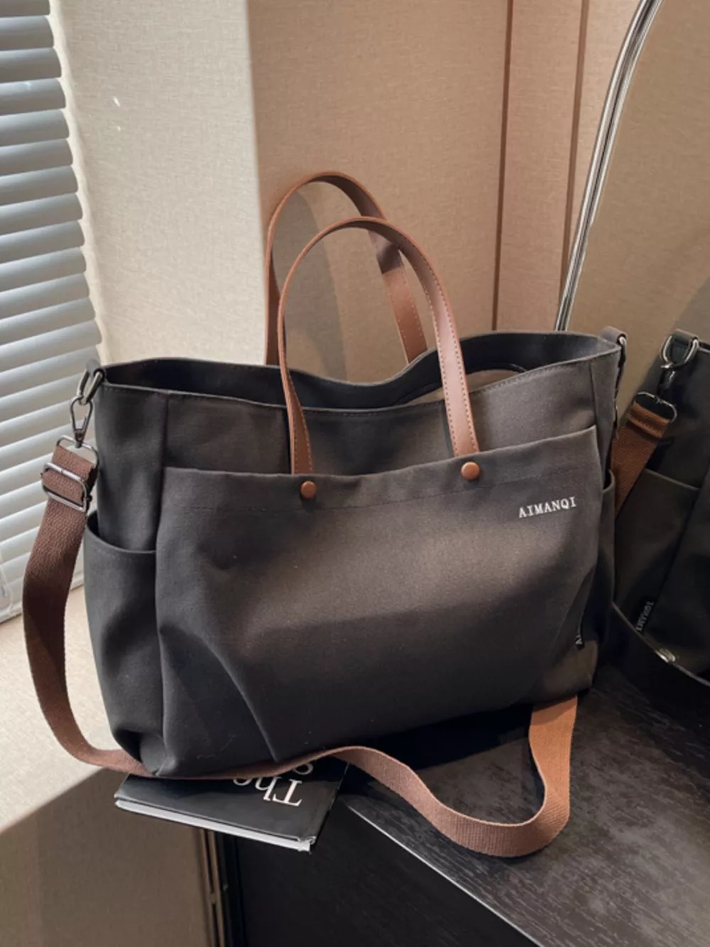 Canvas Tote Crossbody Bag, image 2