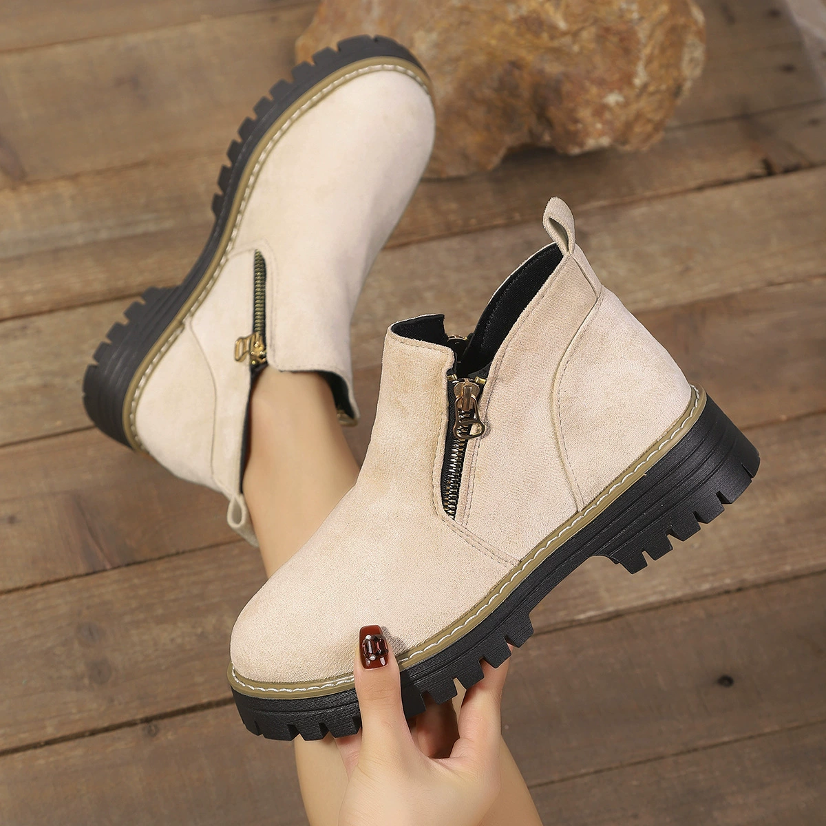 Round Toe Platform Boots, image 4