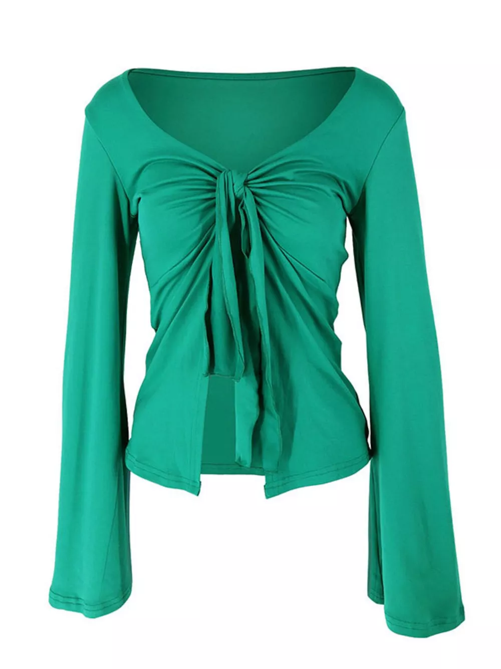 Tie-Front Long Sleeve T-Shirt, image 18