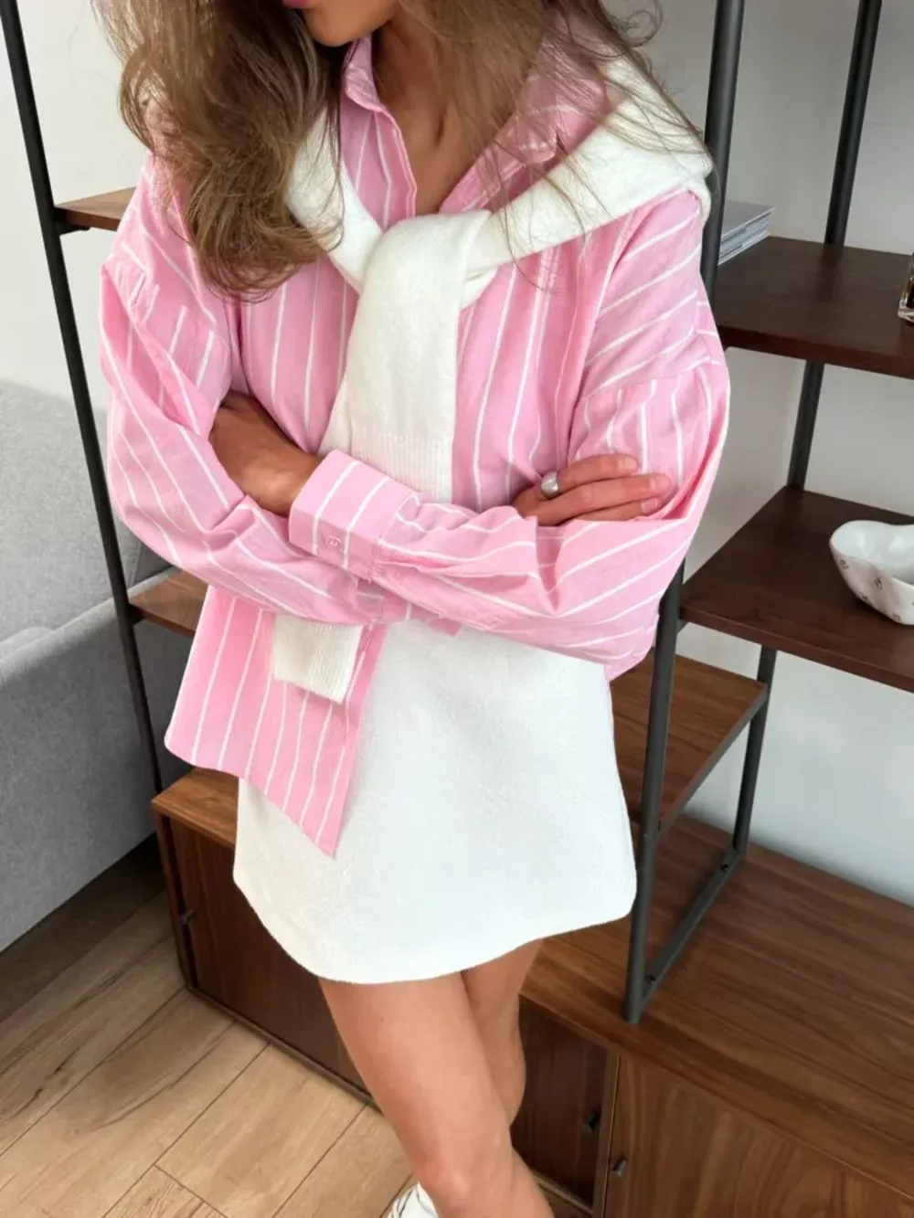 Button Down Striped Collared Neck Long Sleeve Shirt, image 10