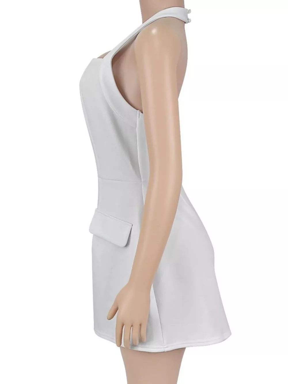 Halter Neck Mini Dress with Flap Pocket Detail, image 5