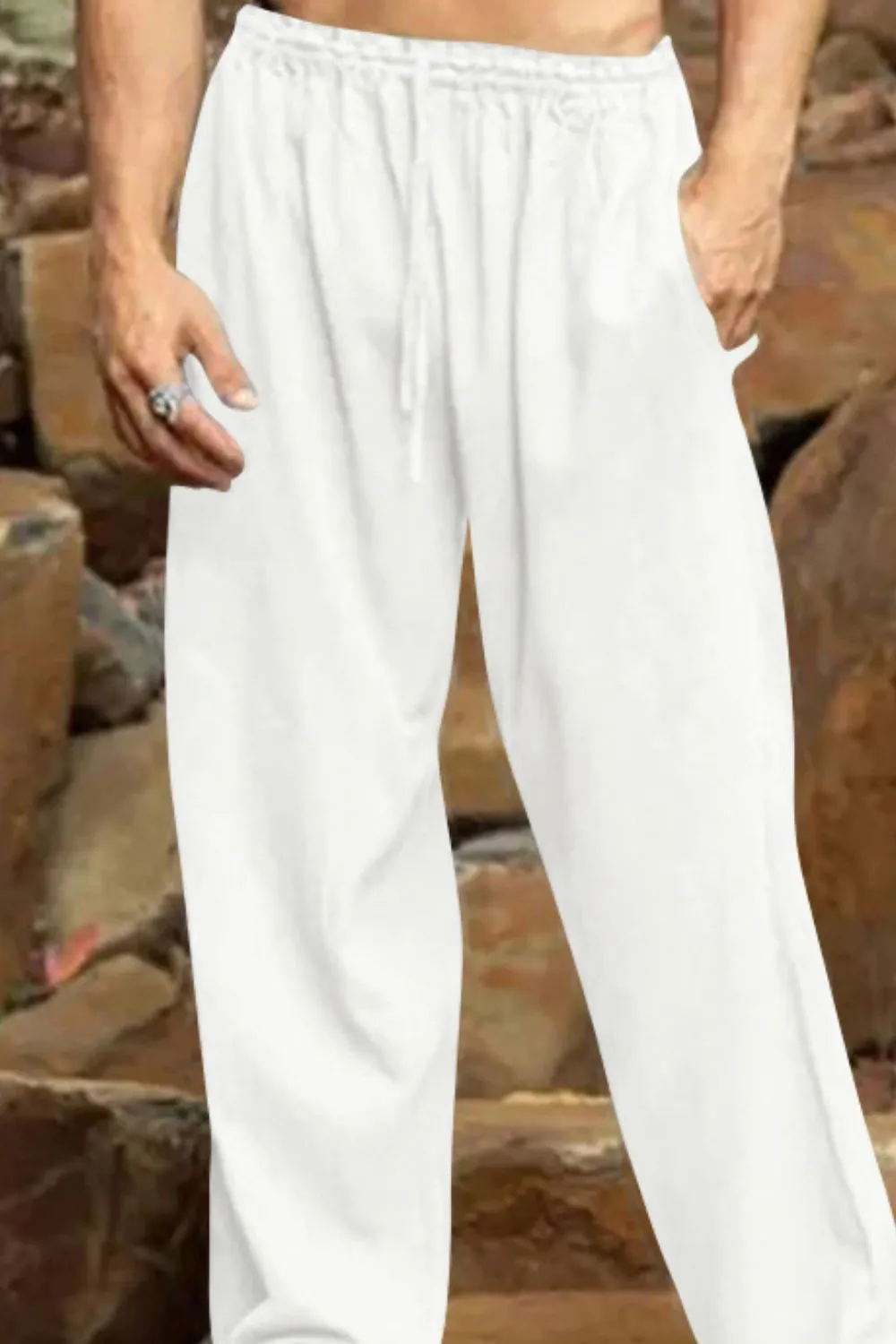 Men's Full Size Relaxed Fit Drawstring Casual Pants Plus Size, image 4