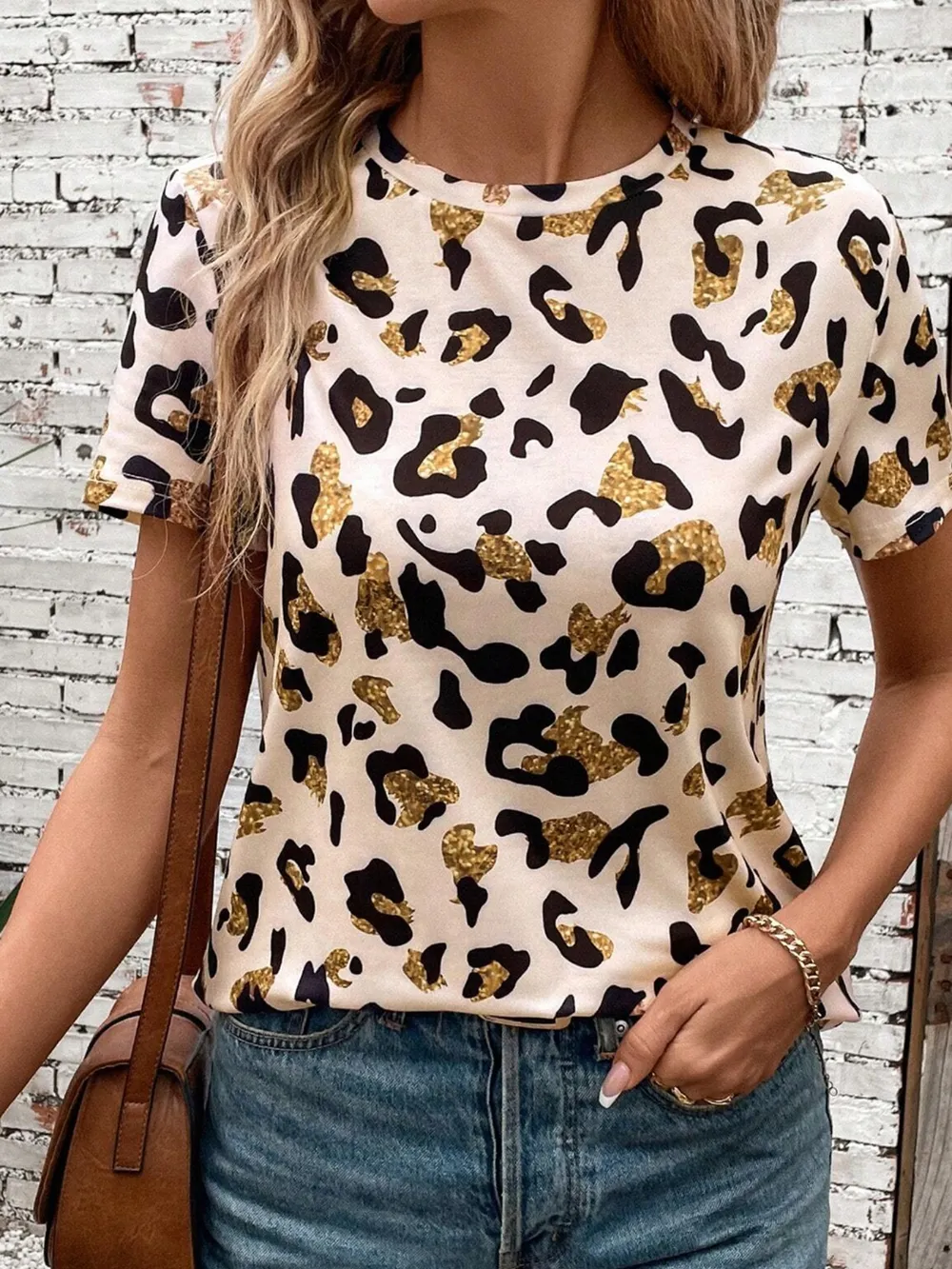 Leopard Print Short Sleeve T-Shirt, image 5