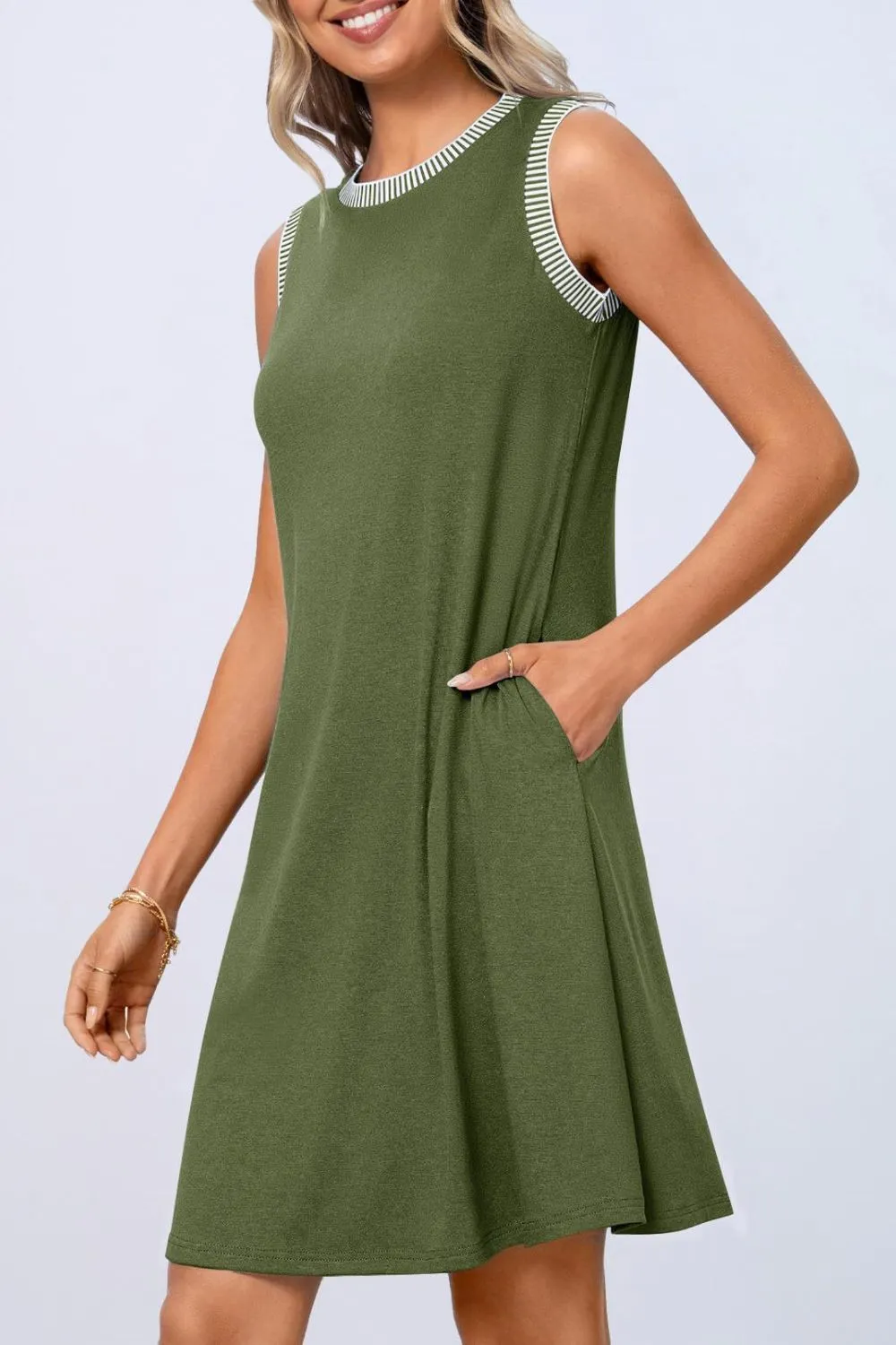 Round Neck Sleeveless Mini Tank Dress, image 19