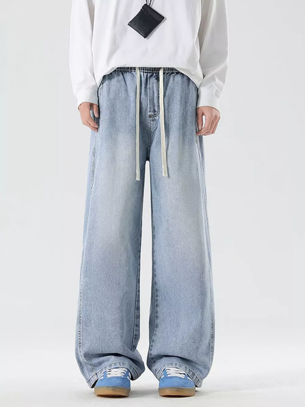 Men's Full Size Wash Wide Leg Jeans Plus Size, image 8