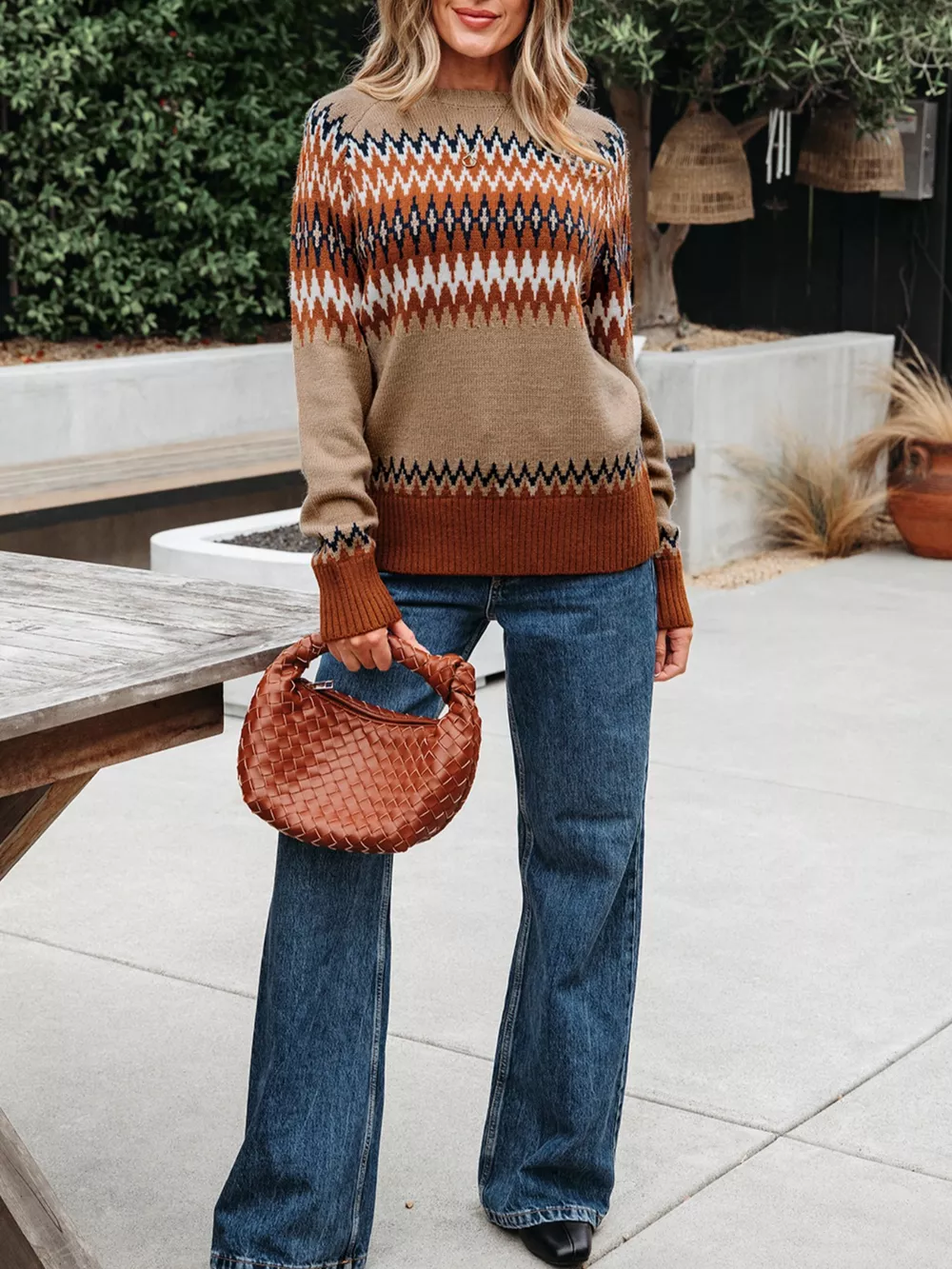 Color Block Crew Neck Sweater, image 9