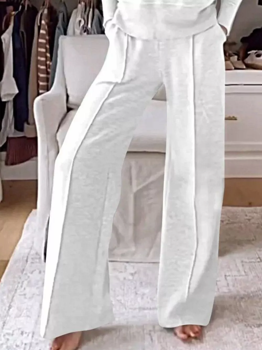 Full Size Cozy V-Neck Top and Pants Set Plus Size, image 9